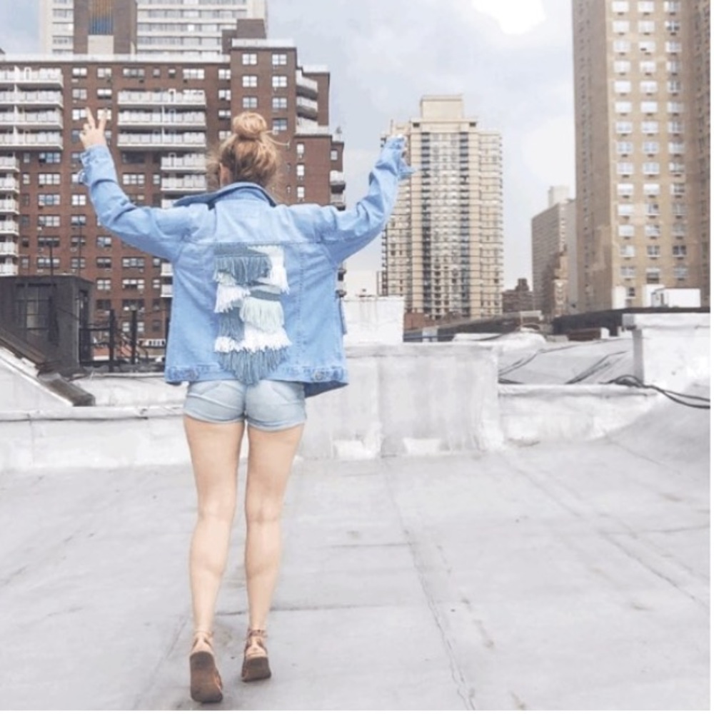   HANDMADE JEAN JACKET WEAVING 